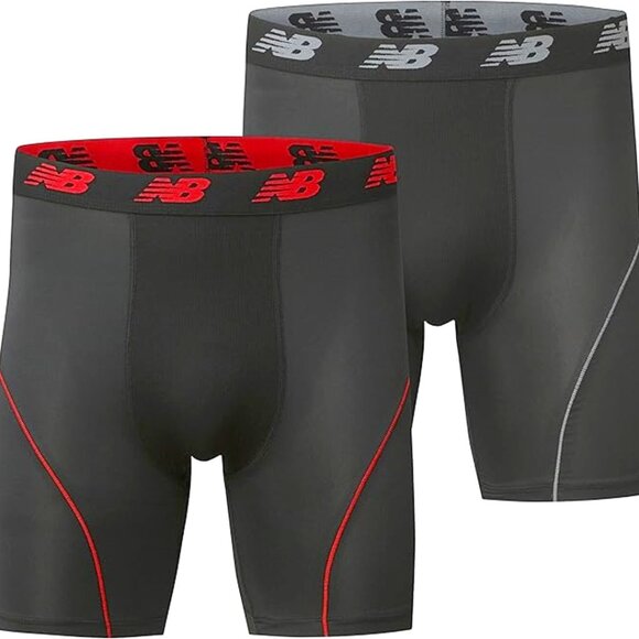 New Balance Chill 2.0 Performance Boxer Briefs 2 Pack, Black - NB1091-2 (960N) - Picture 1 of 1